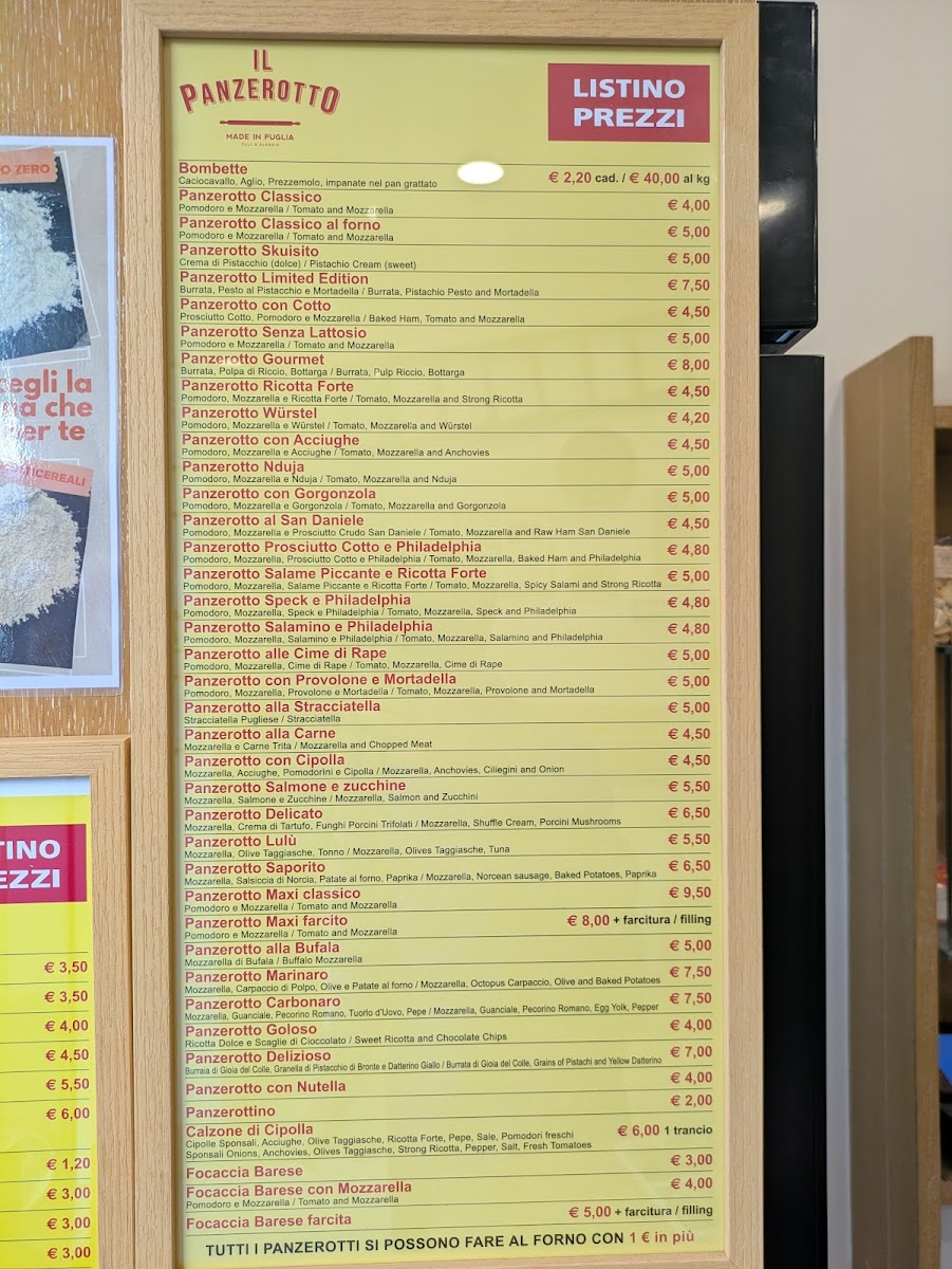 Menu Panzerò Panzerotti Per Passione-2