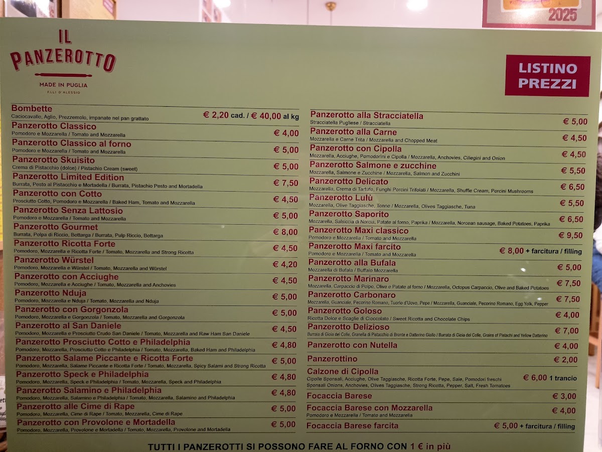 Menu Panzerò Panzerotti Per Passione-3