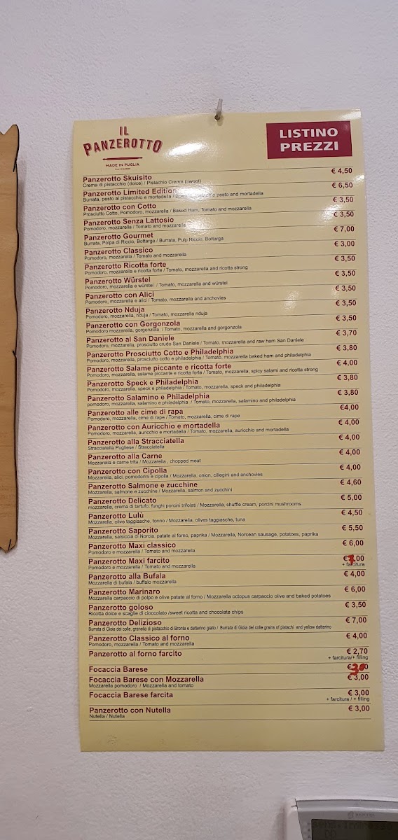 Menu Panzerò Panzerotti Per Passione-8