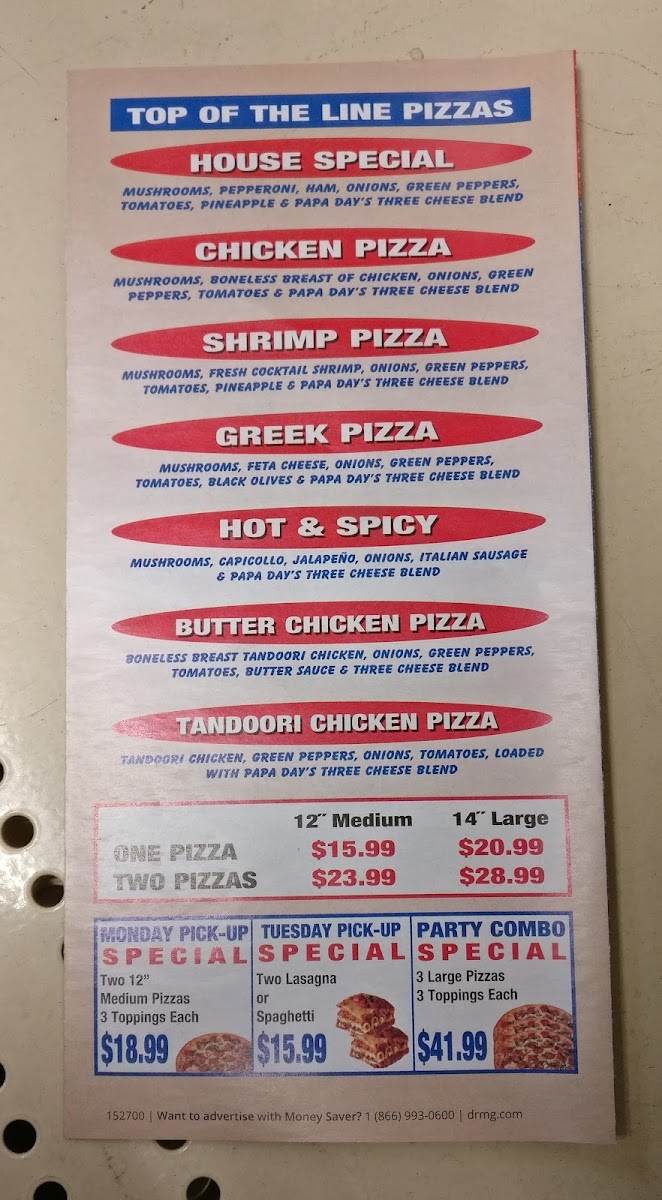 Menu Papa Day's Pizza & Indian Cuisine-8
