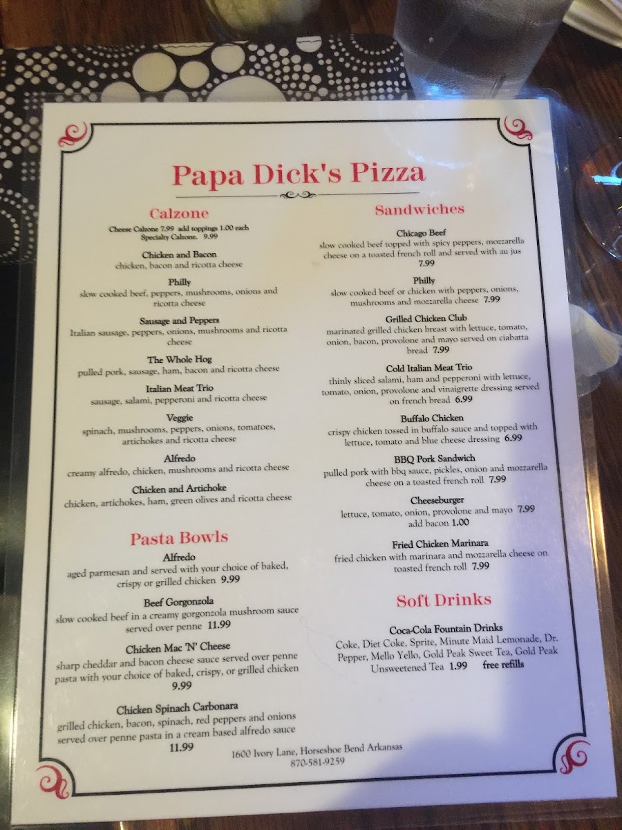 Menu Papa Dick's Pizza-8