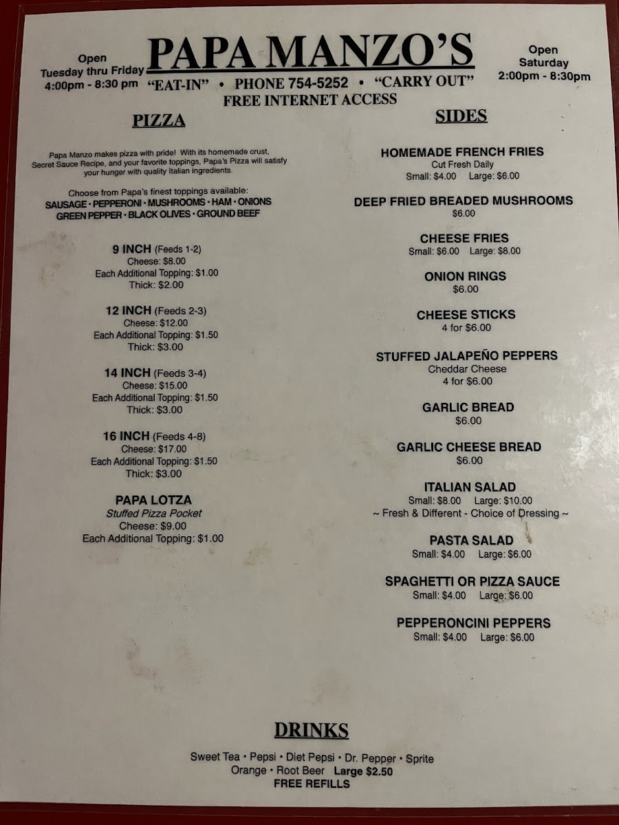 Menu Papa Manzo's-1