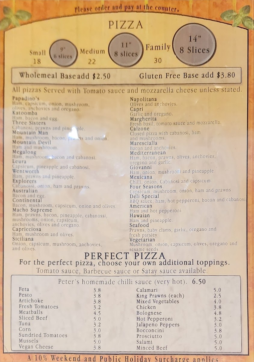 Menu Papadino's Katoomba-10