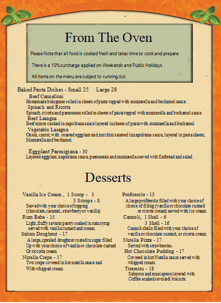Menu Papadino's Katoomba-3
