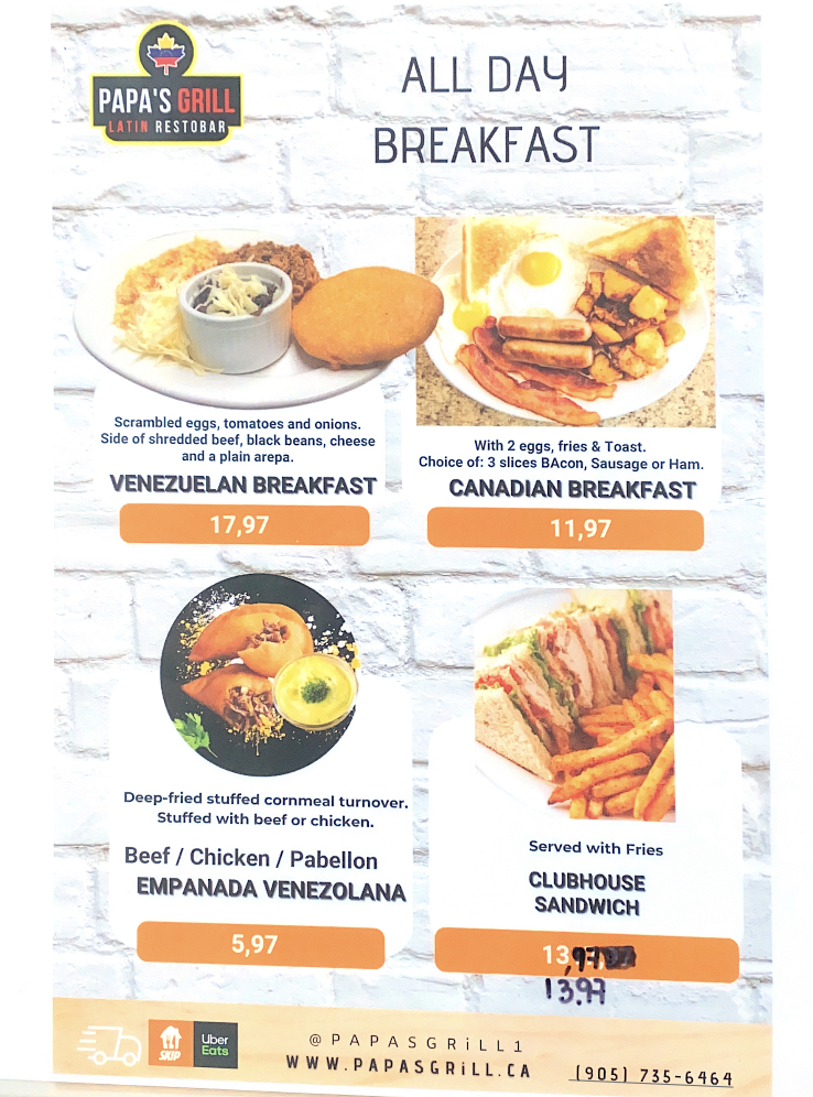 Menu Papa's Grill-2