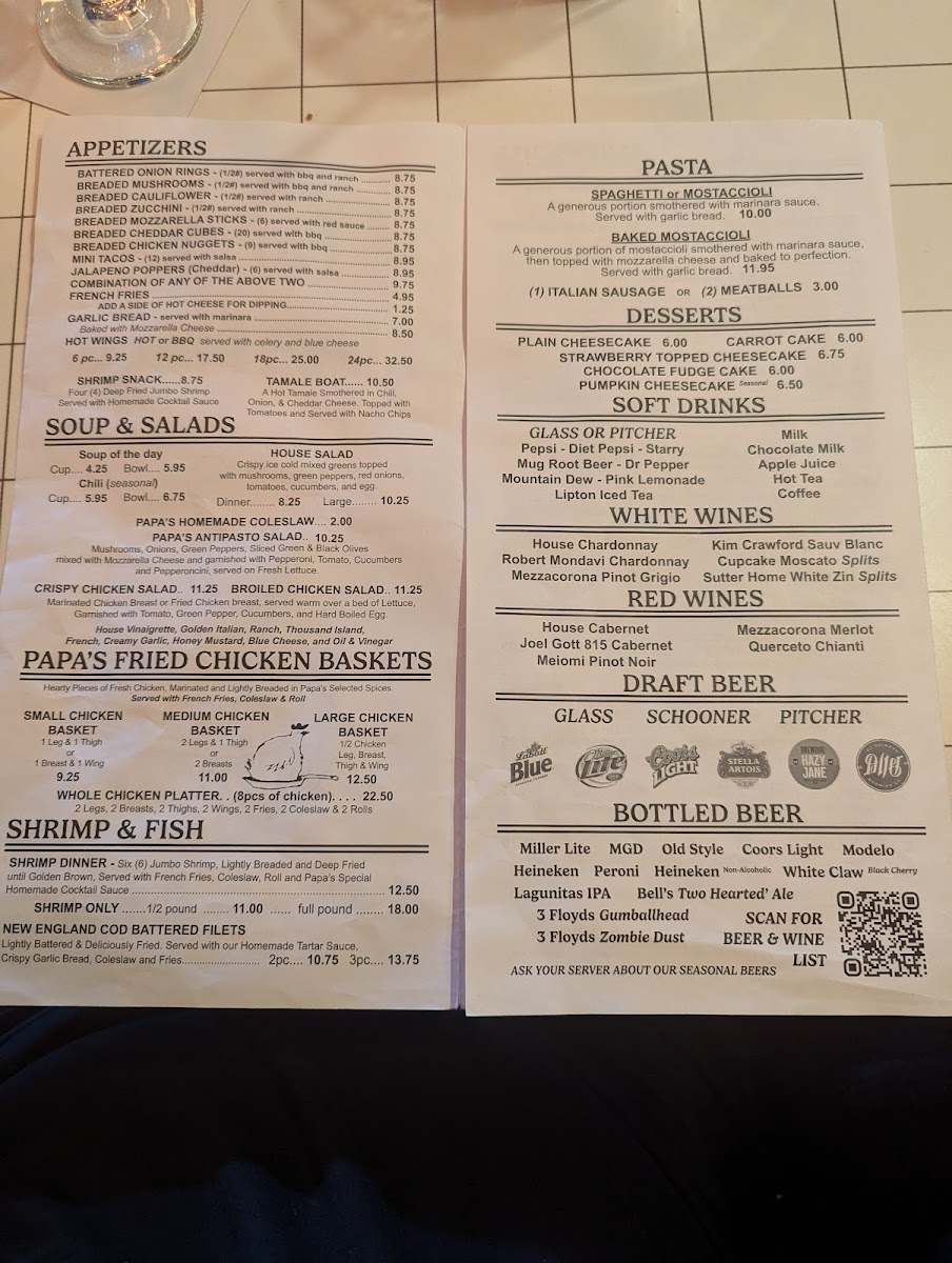 Menu Papa's Pizza Place-4