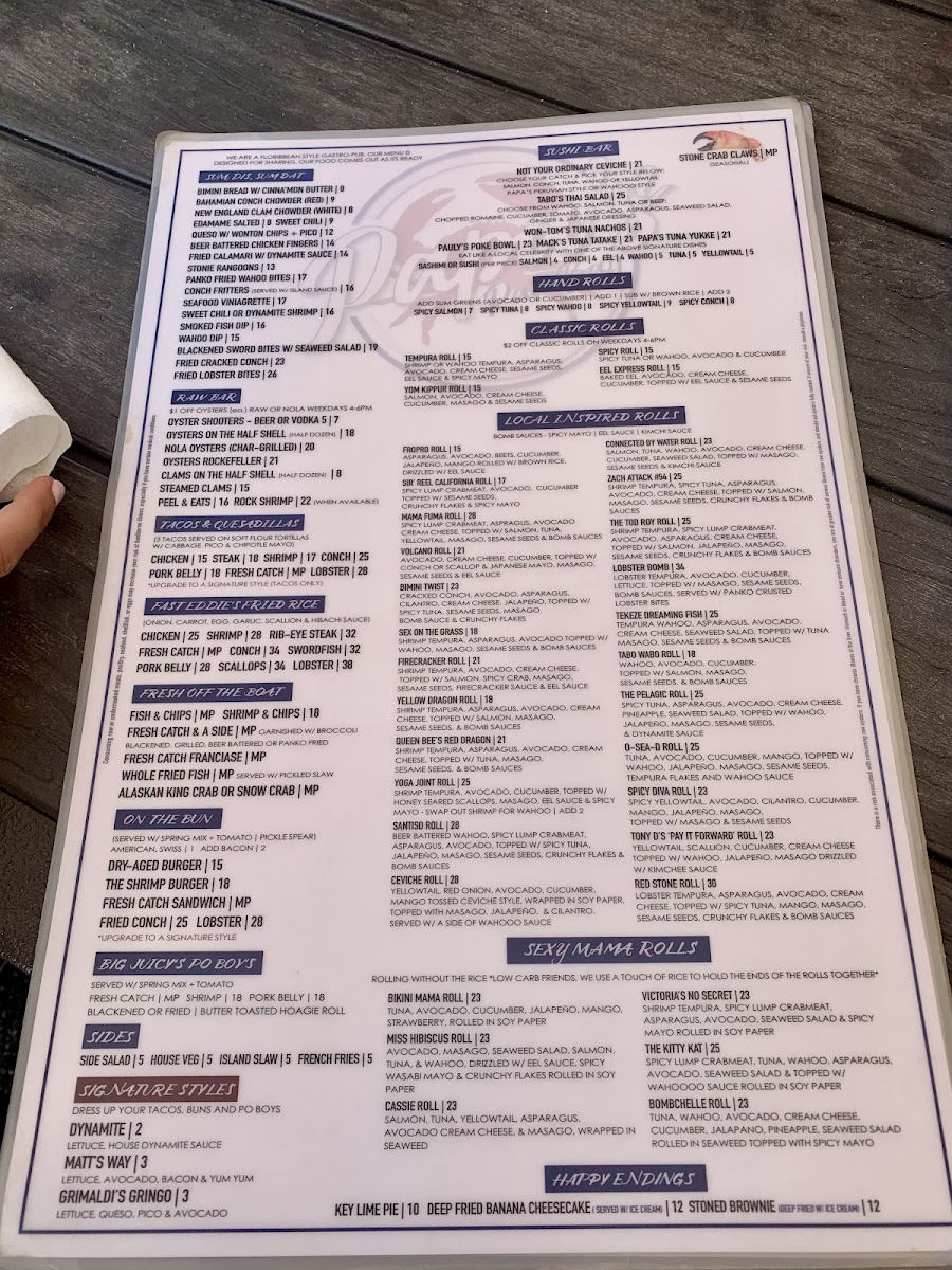 Menu Papa's Raw Bar-9