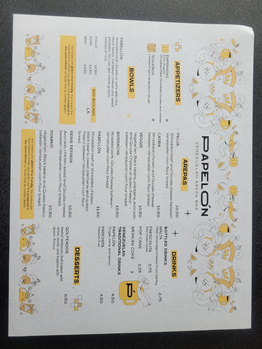 Menu Papelón Venezuelan Arepa Bar-6