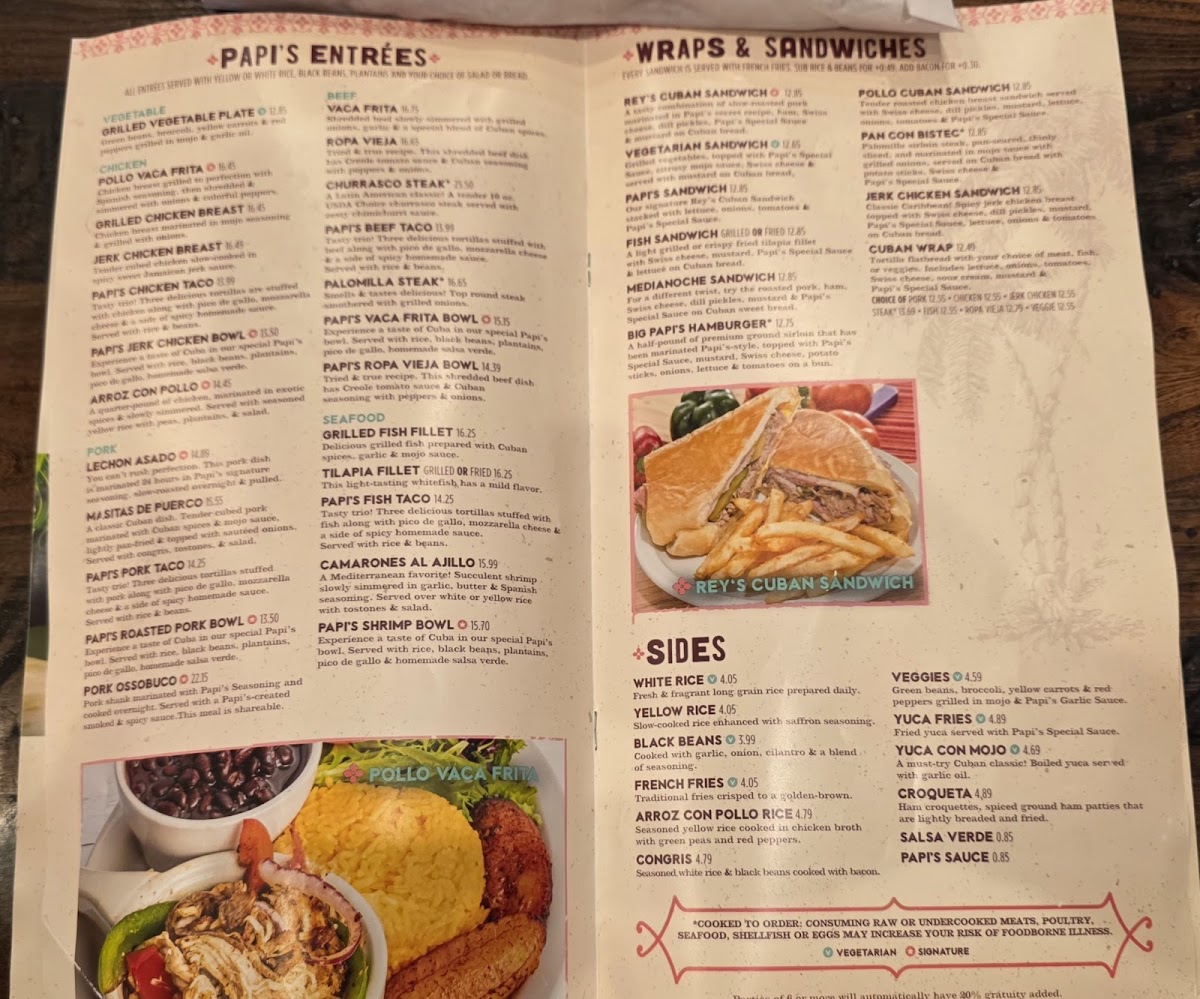 Menu Papi's Cuban & Caribbean Grill-2
