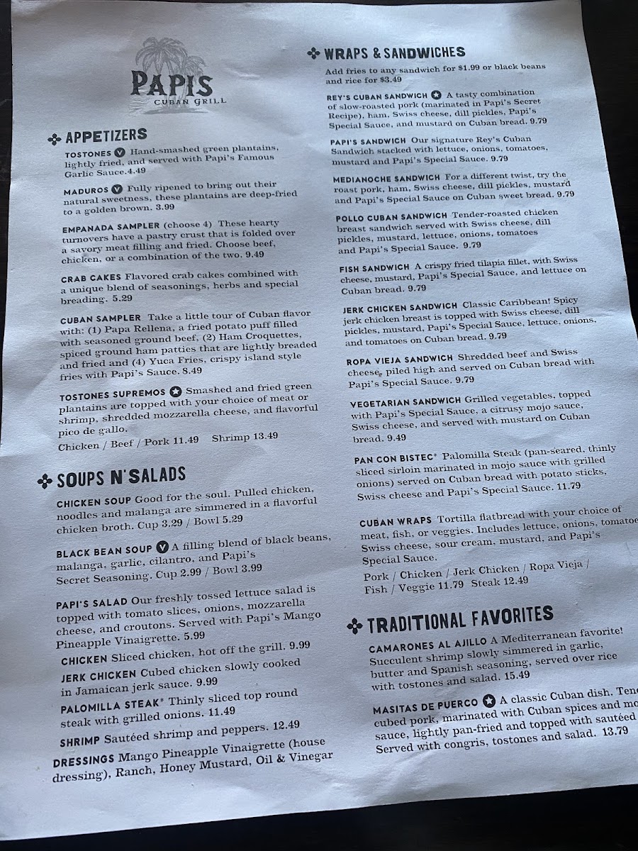Menu Papi's Cuban & Caribbean Grill-9