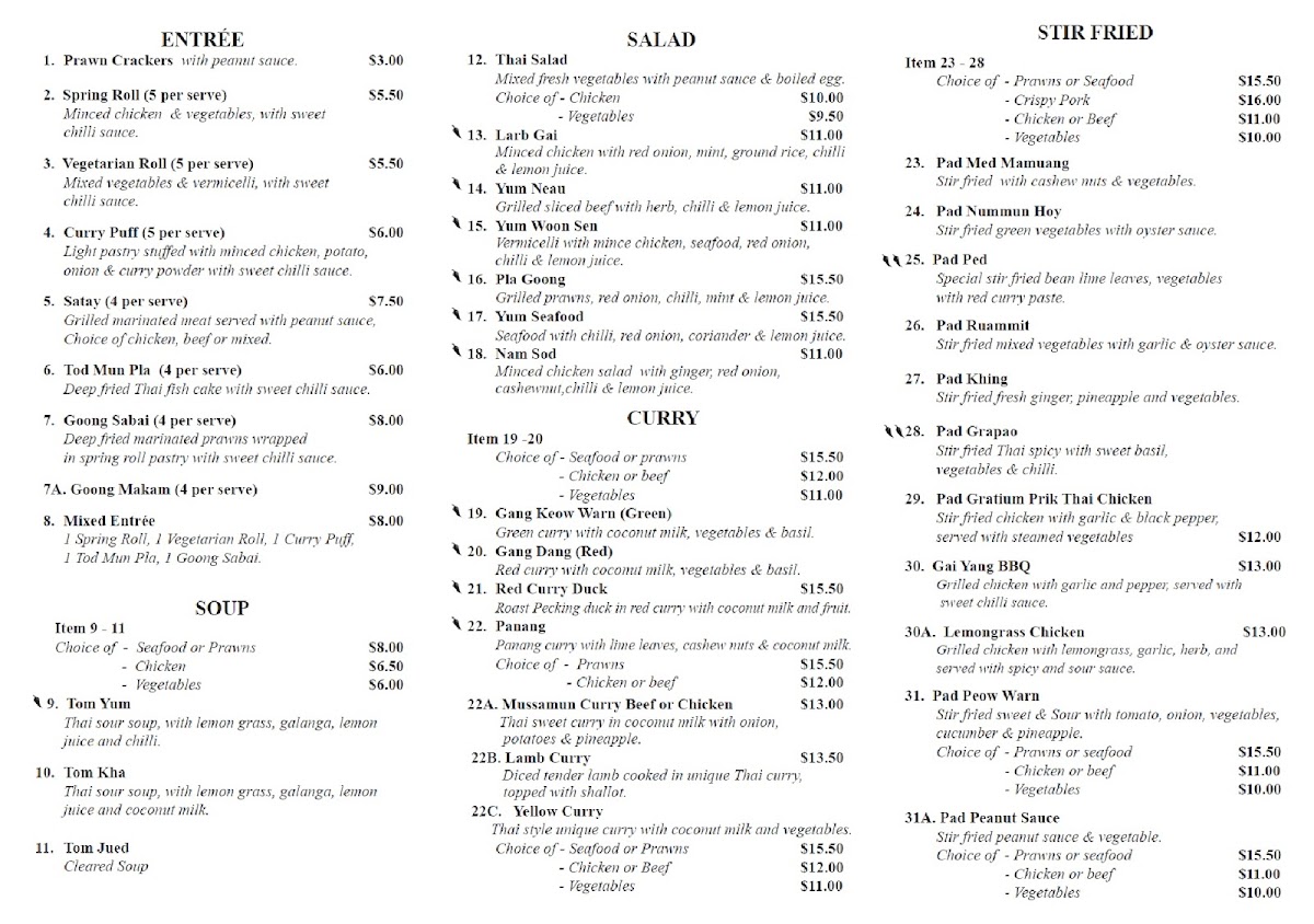 Menu Paradai 2 Thai Restaurant-2