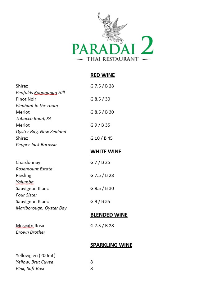 Menu Paradai 2 Thai Restaurant-6