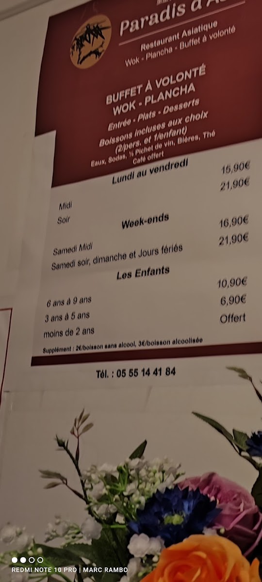 Menu Paradis D'asie-9