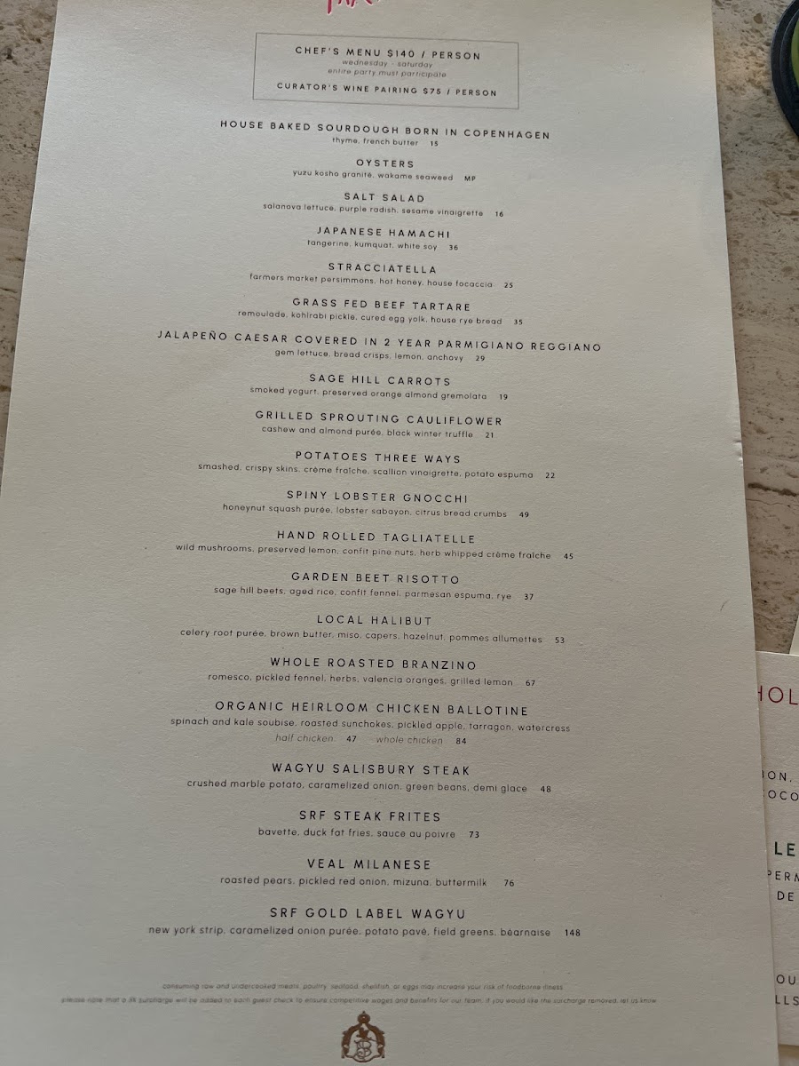 Menu Paradisaea-2