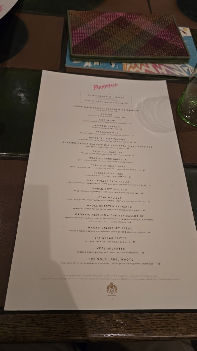 Menu Paradisaea-4
