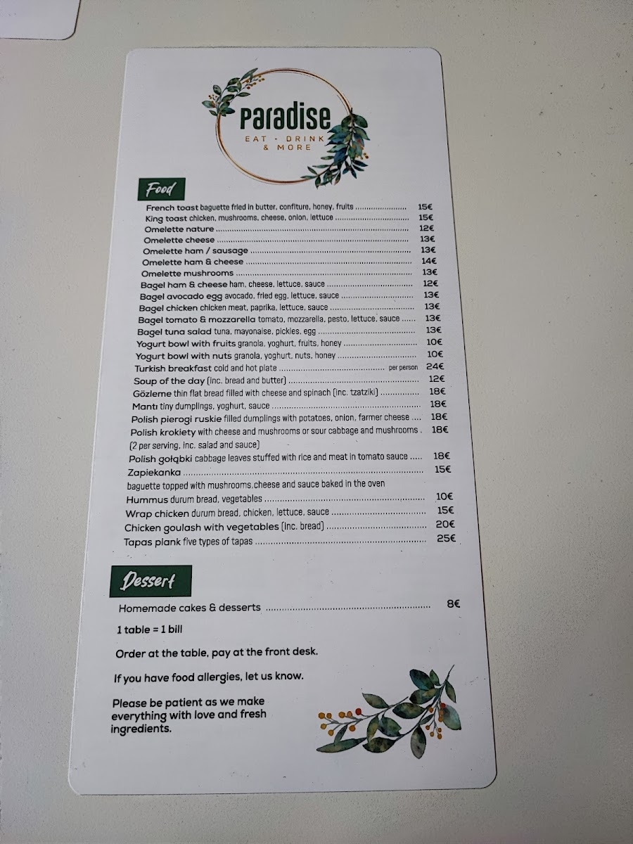 Menu Paradise Brugge-8