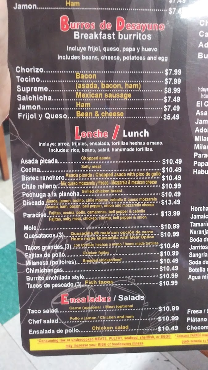 Menu Paradise Mexican Food-2