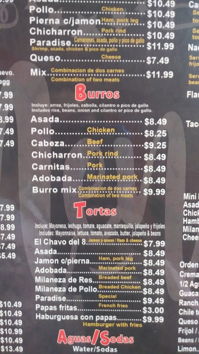 Menu Paradise Mexican Food-4