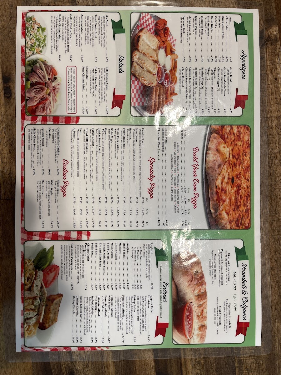 Menu Paradise Ny Style Pizza & Italian Restaurant-2