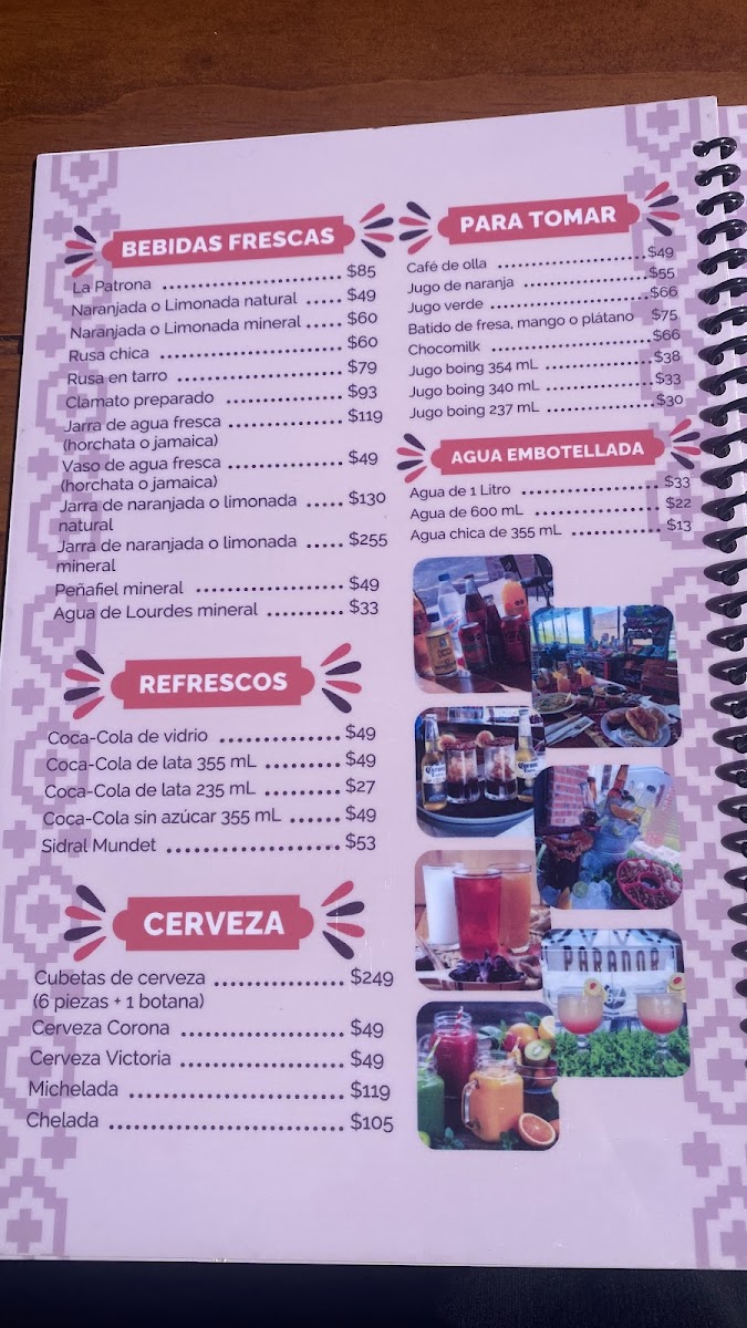 Menu Parador 57-3