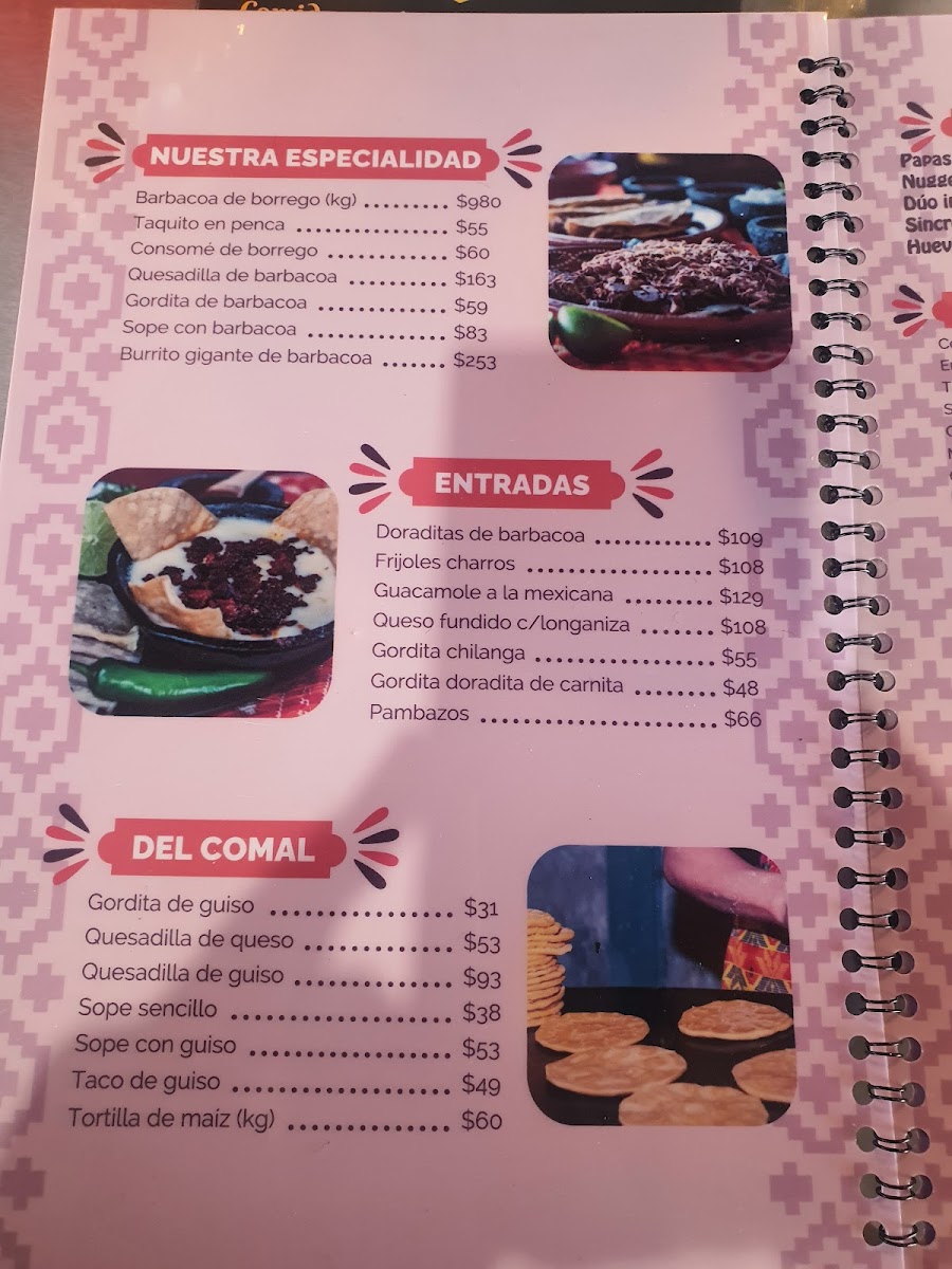 Menu Parador 57-9