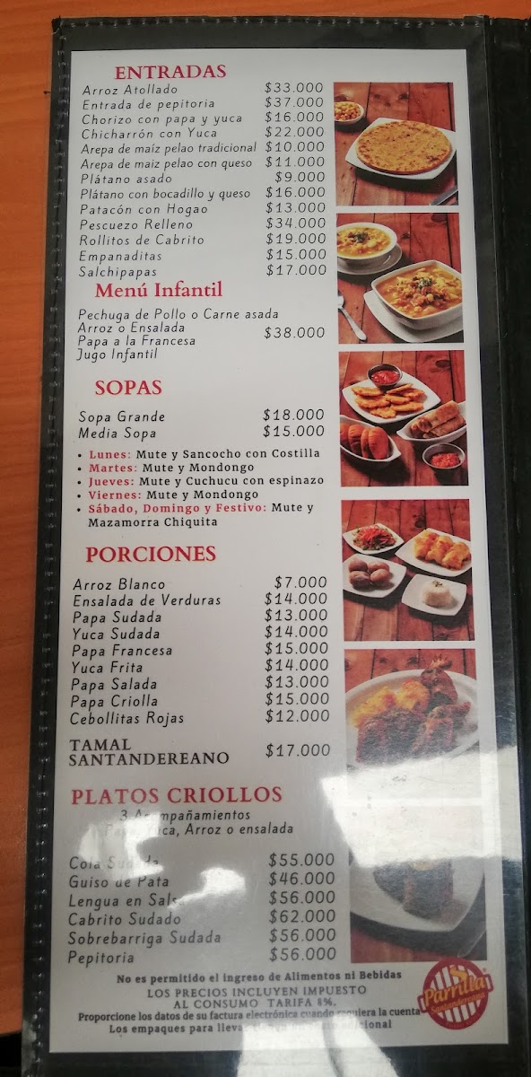 Menu Parador Veleño Parrilla Típica Santandereana-2