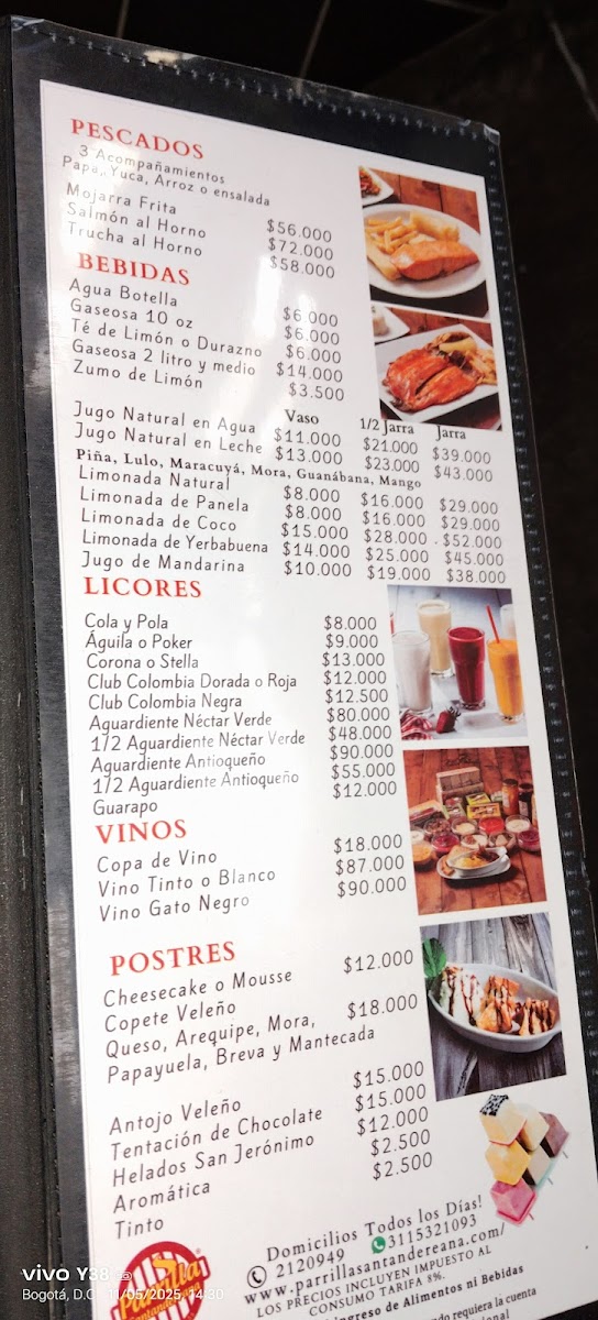 Menu Parador Veleño Parrilla Típica Santandereana-5