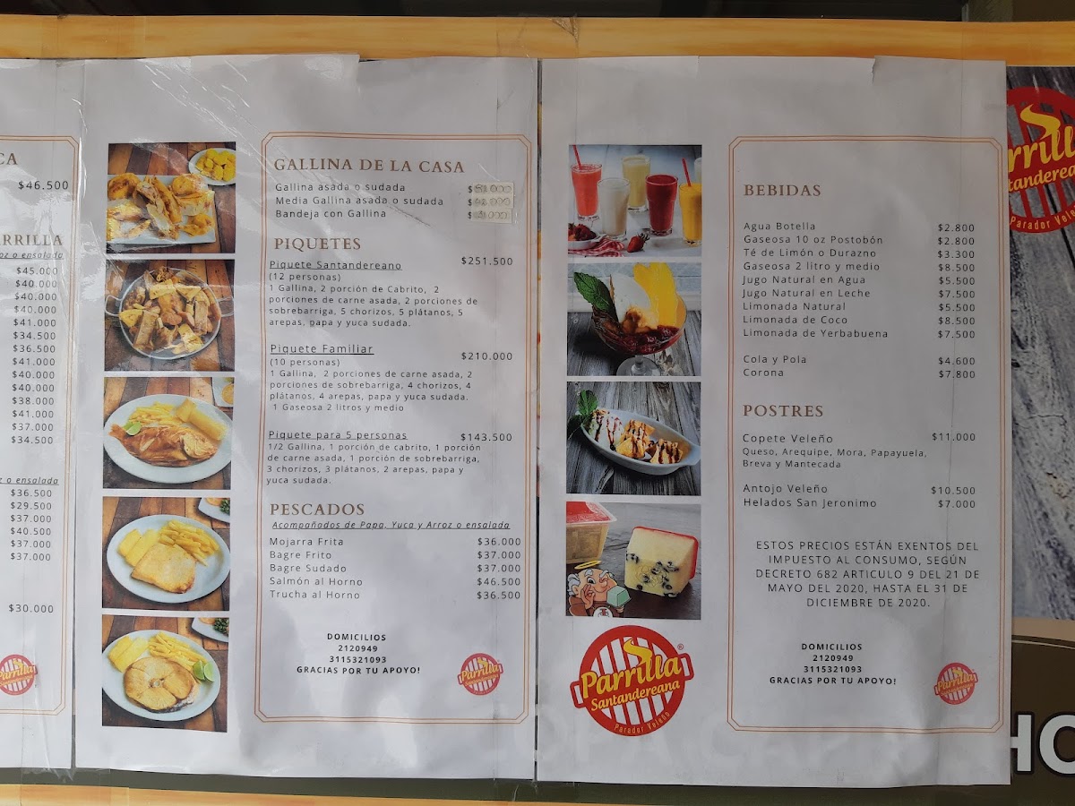 Menu Parador Veleño Parrilla Típica Santandereana-9