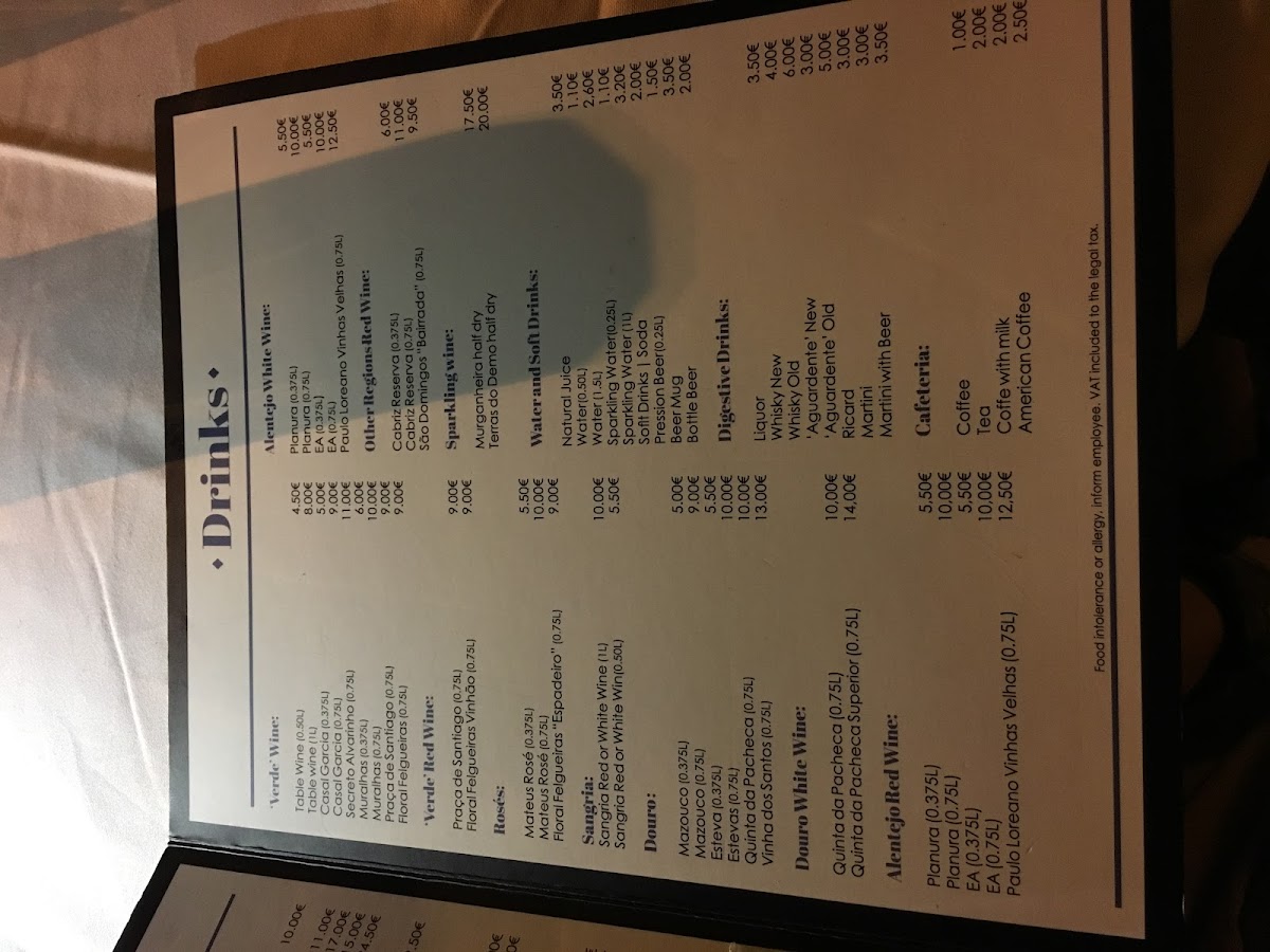 Menu Paraxut-10