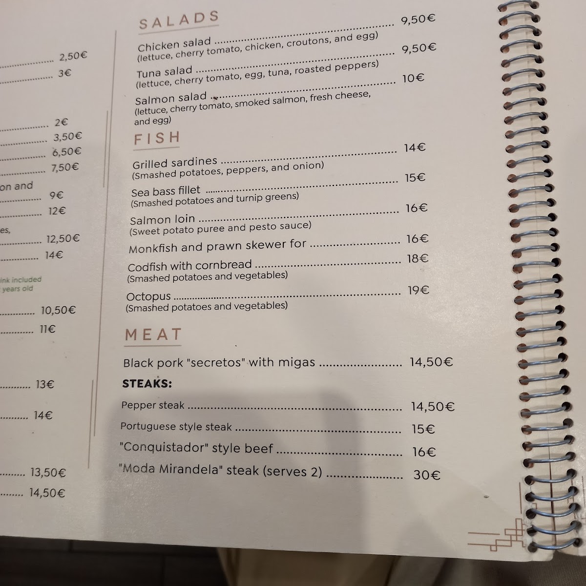 Menu Paraxut-4