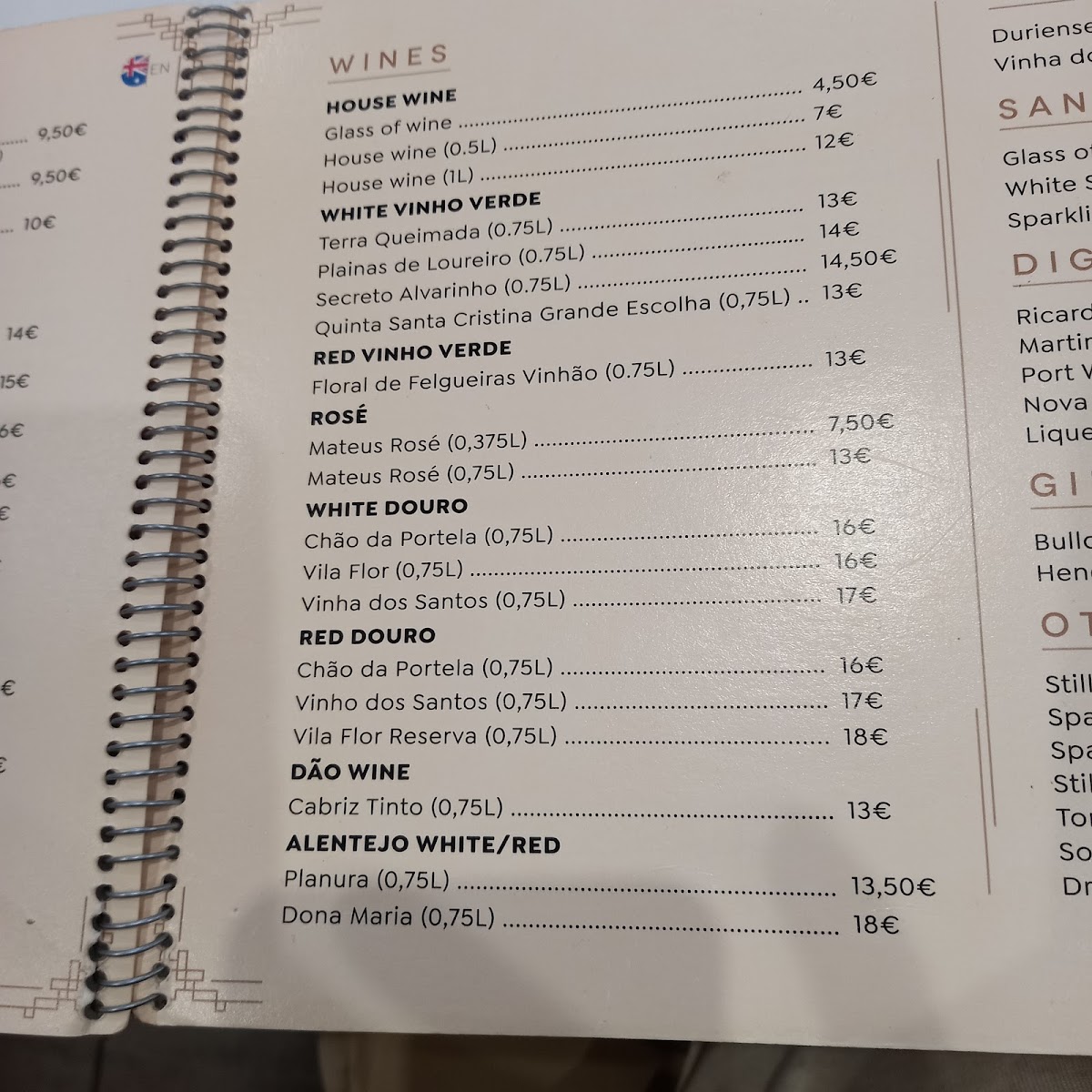 Menu Paraxut-5