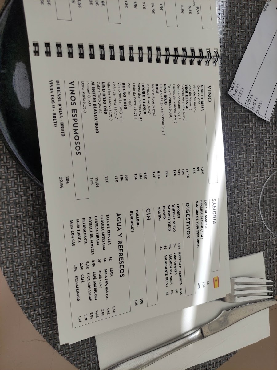 Menu Paraxut-8