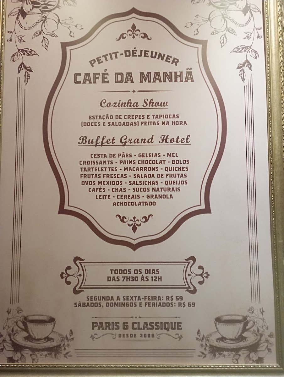 Menu Paris 6 - Matriz Classique-2