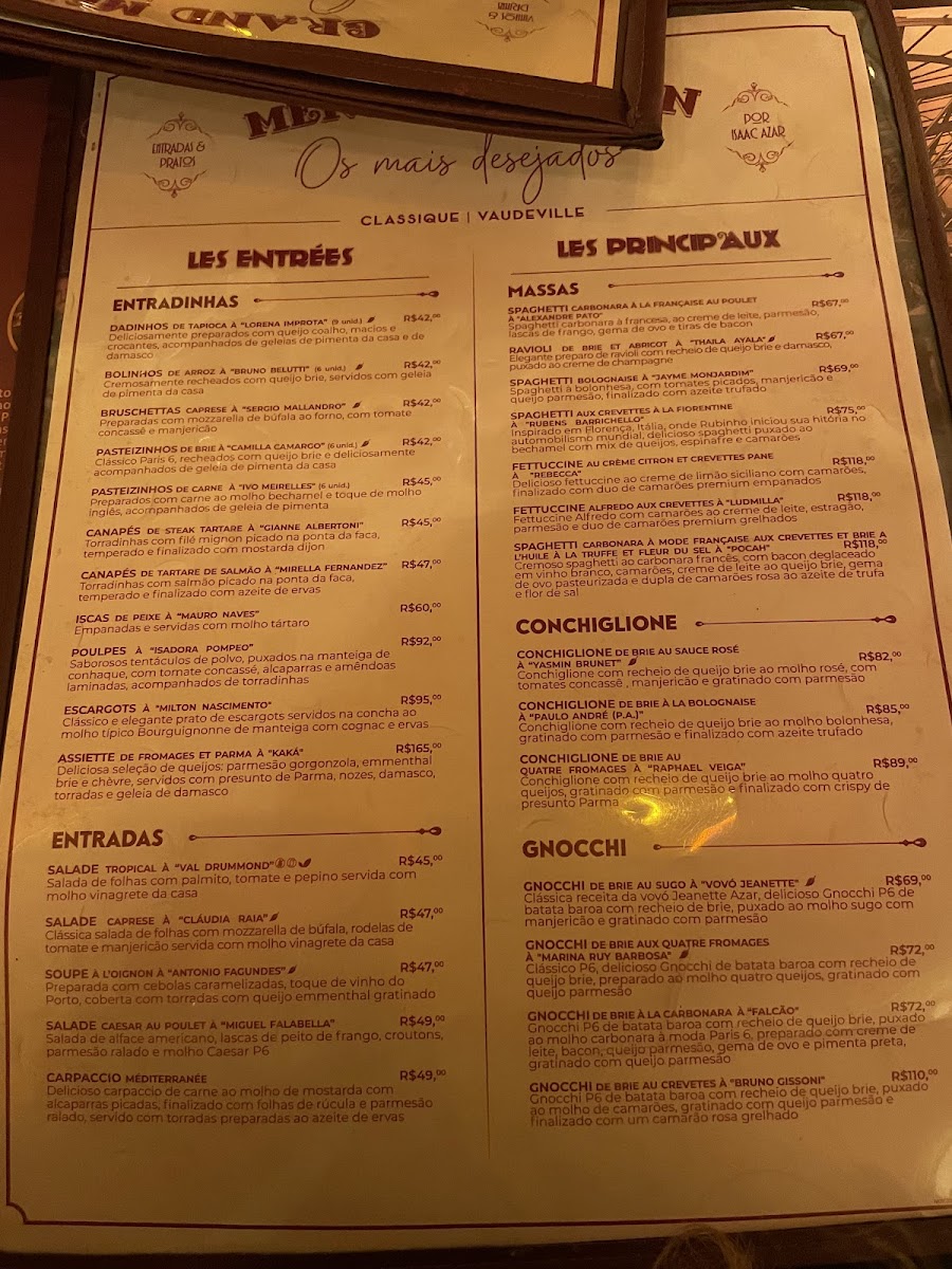 Menu Paris 6 - Matriz Classique-6