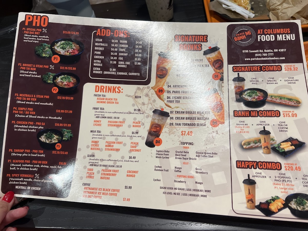 Menu Paris Banh Mi Columbus-10