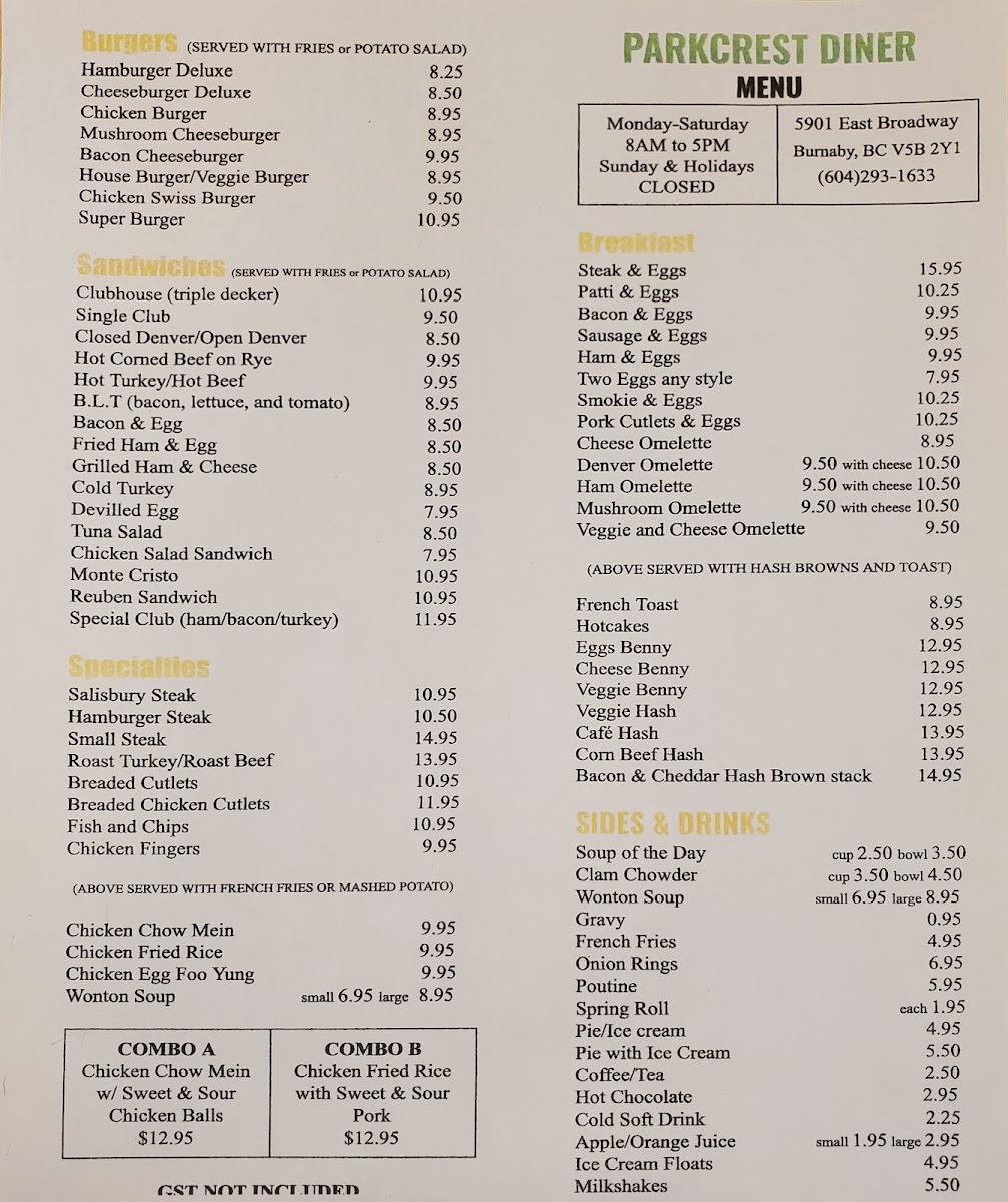Menu Park Crest Diner-6