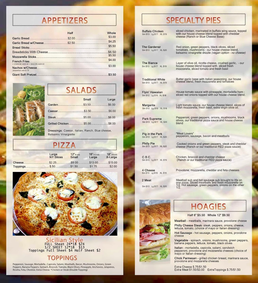 Menu Park Pizza & Cream-1