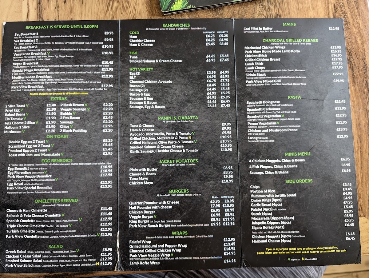 Menu Park View Cafe-2