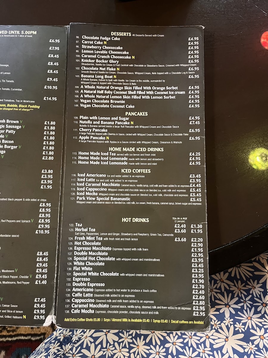 Menu Park View Cafe-5