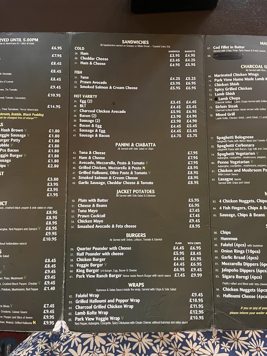 Menu Park View Cafe-8