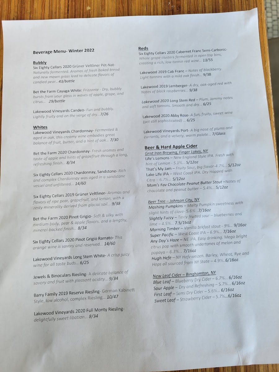 Menu Parlor City Vegan-1