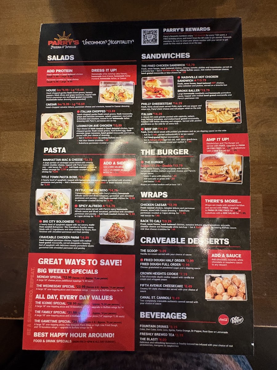 Menu Parry's Pizza-2