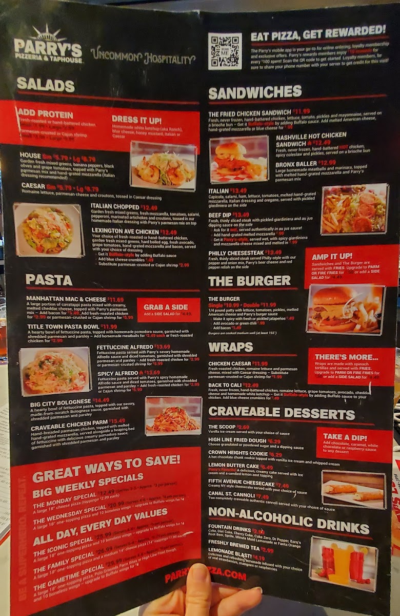 Menu Parry's Pizzeria & Taphouse-2