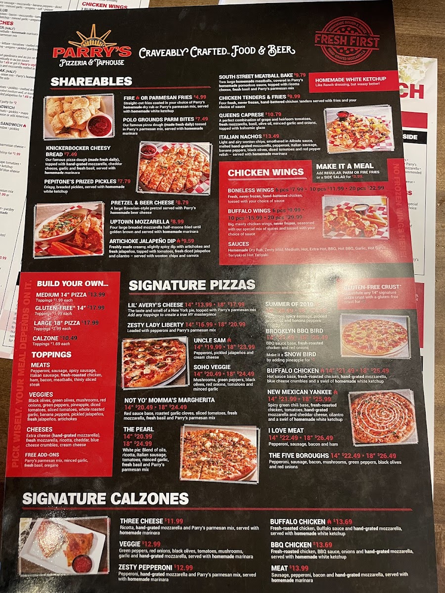 Menu Parry's Pizzeria & Taphouse-3
