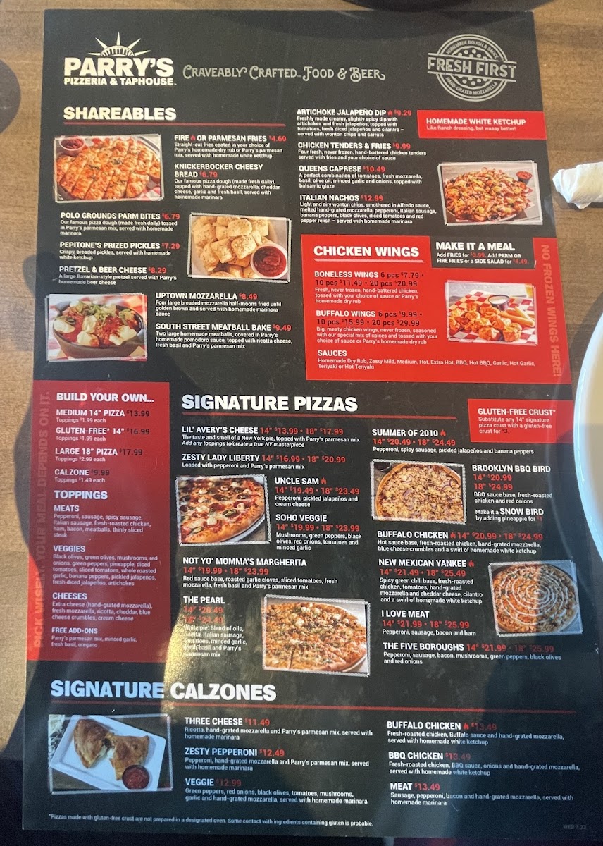 Menu Parry's Pizzeria & Taphouse-7