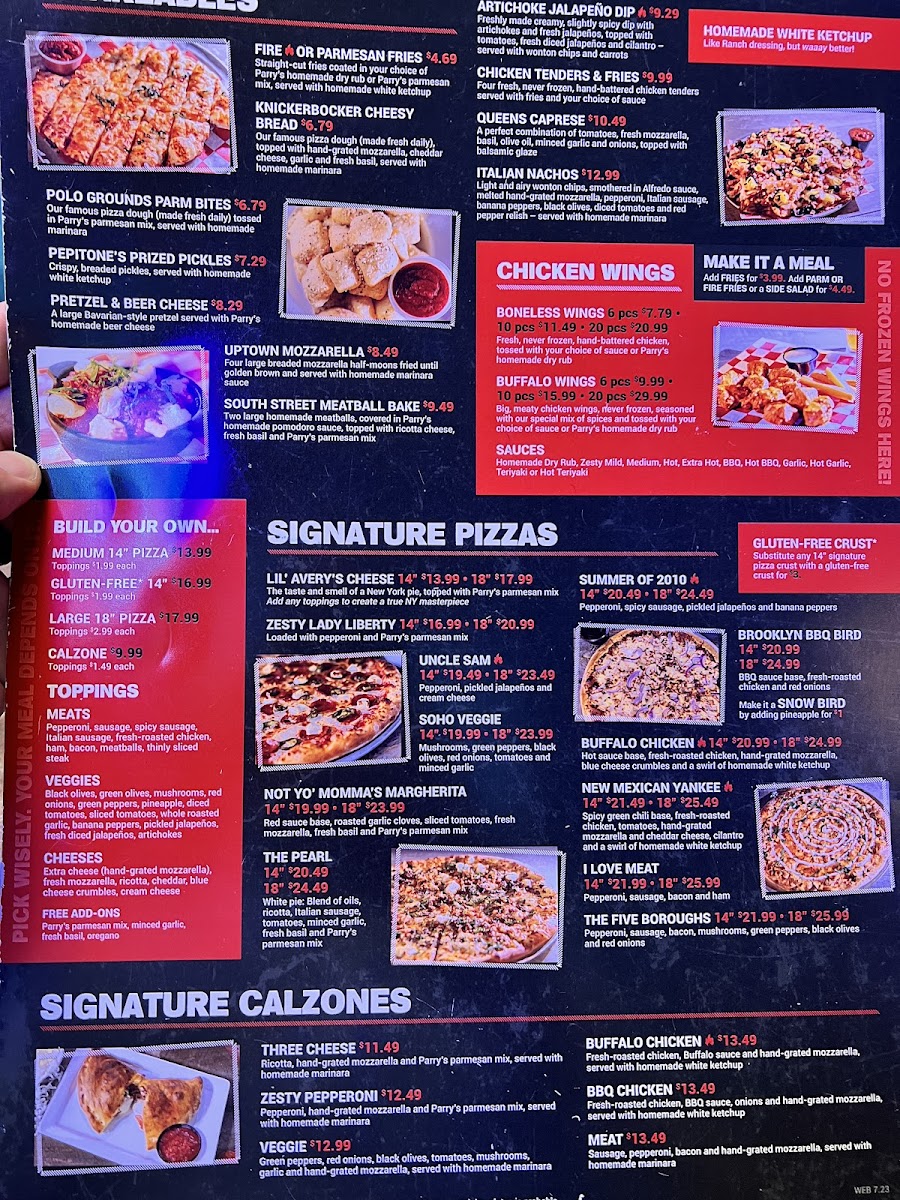 Menu Parry's Pizzeria & Taphouse-8