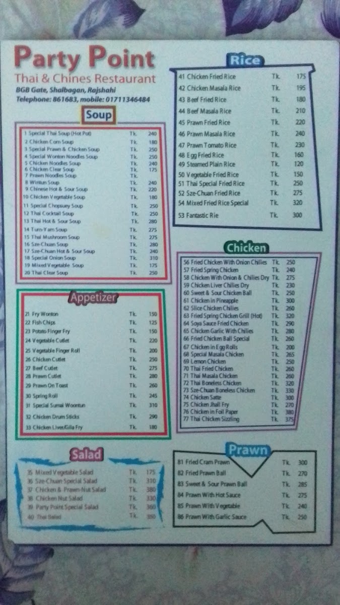 Menu Party Point Thai And Chinese Restaurant-5