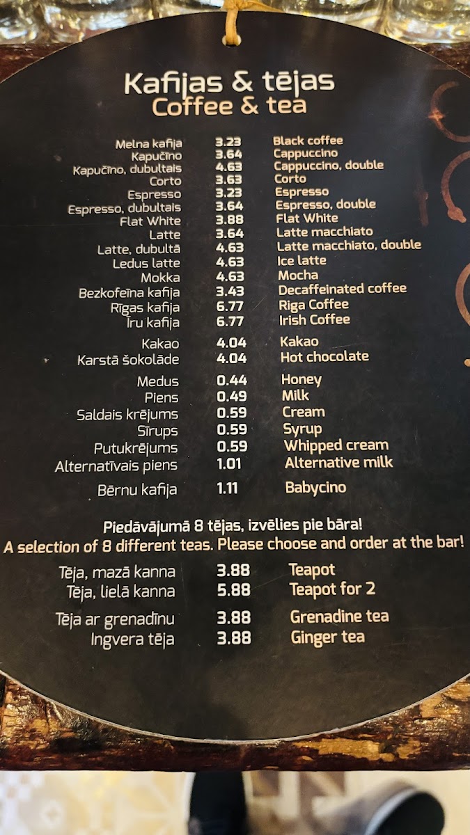 Menu Parunāsim Kafe'teeka-1