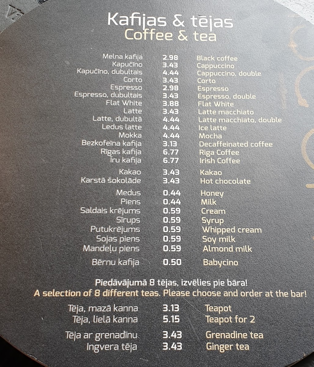 Menu Parunāsim Kafe'teeka-8