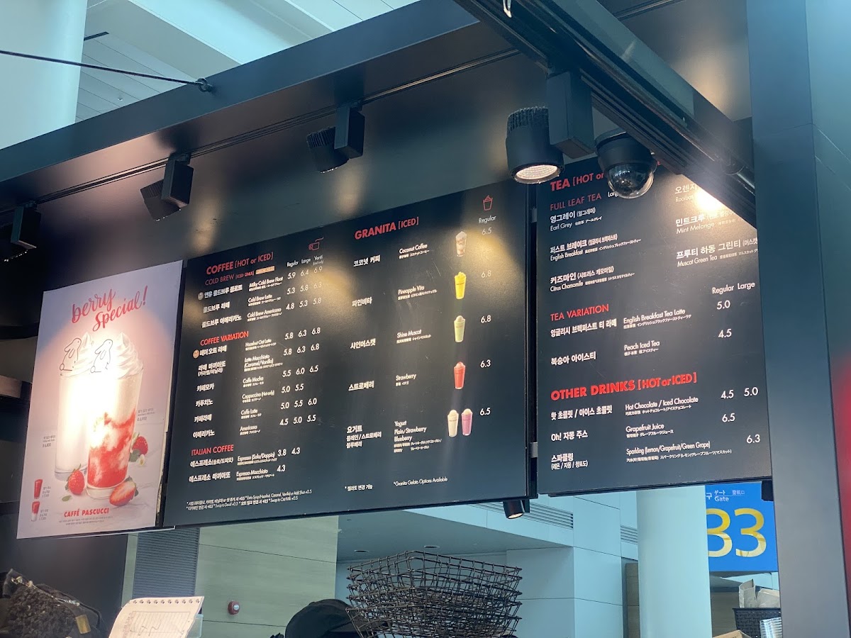 Menu Pascucci Cafe - Incheon Airport Branch-3